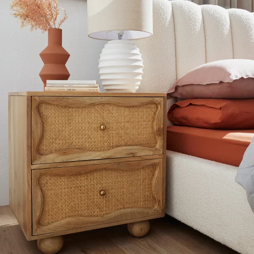 Baxter Mango Wood and Rattan Table - Sleeping Giant